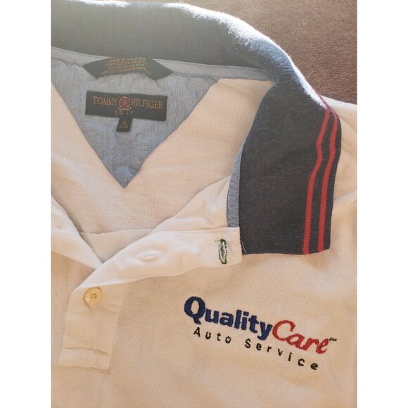 Tommy Hilfiger Polo Shirt Women XL QualityCare Auto Serv Hub City Ford UPCYCLED - Picture 6 of 8